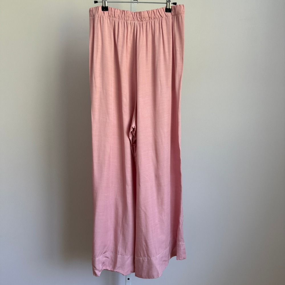 Stateside Wide Leg Lounge Pants Elastic Waist Pockets Pink Size M